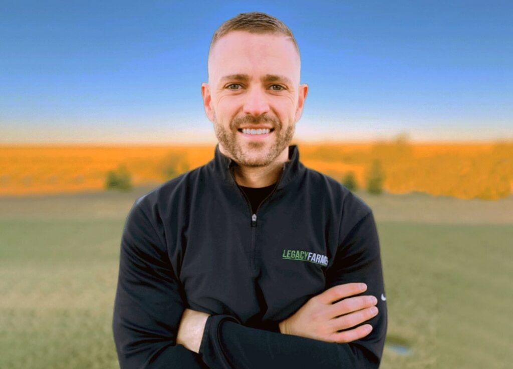 Jace D. Young, founder of Legacy Farmer, photographed for Agriculture.com